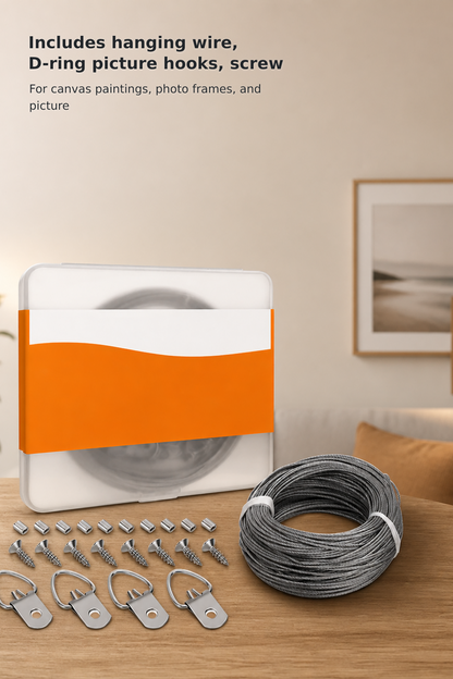 Picture Hanging Wire & D-Ring Hardware Kit