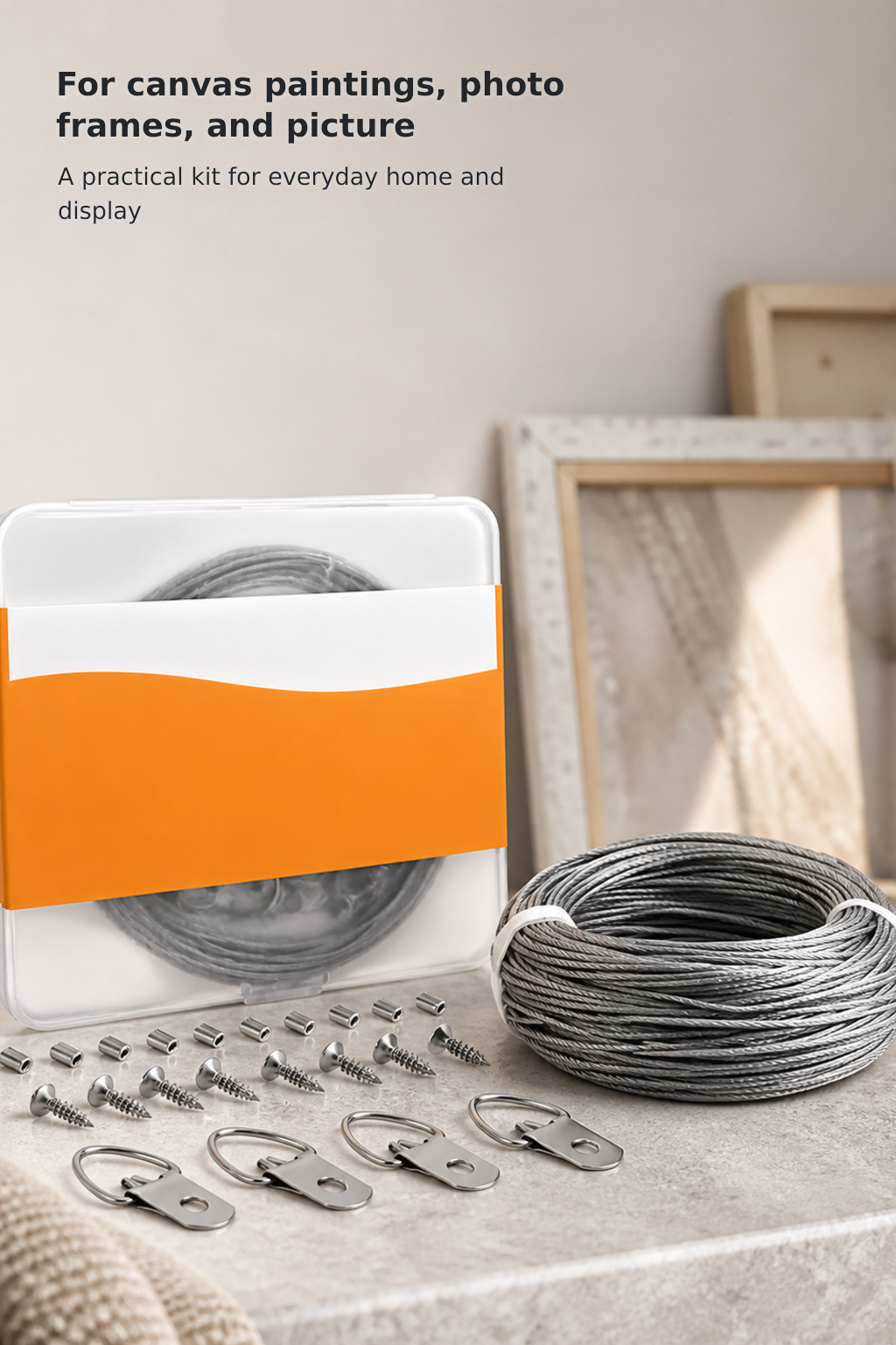 Picture Hanging Wire & D-Ring Hardware Kit